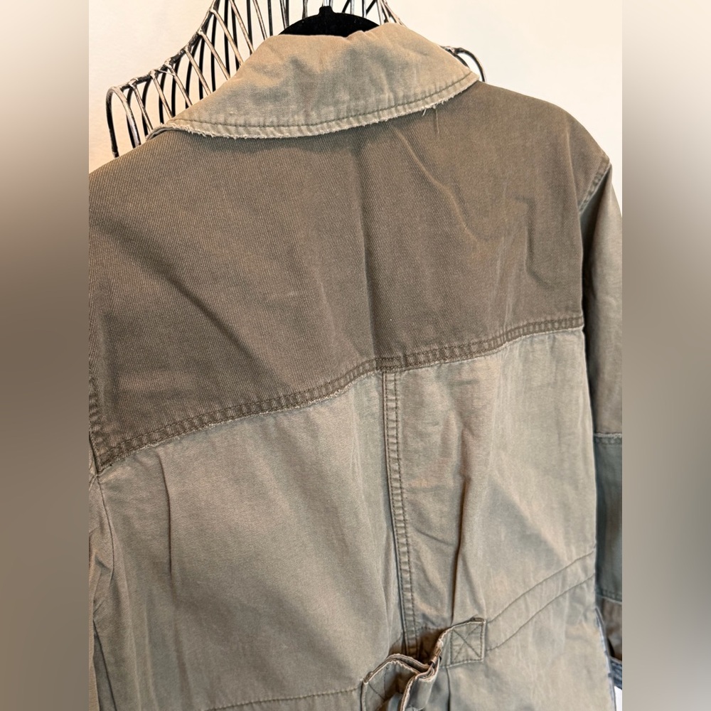Free People Olive Patchwork Utility Jacket - image 4